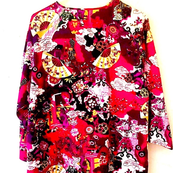 Cruz Natori Asian Floral Kimono Robe Lounger - Picture 2 of 12